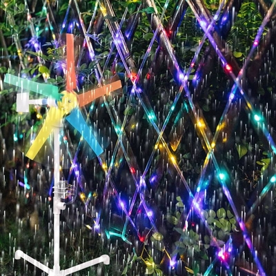 Gerador de poder do girador da turbina eólica dos moinhos de vento do arco-íris do jardim da jarda com tira conduzida 10M da luz da noite