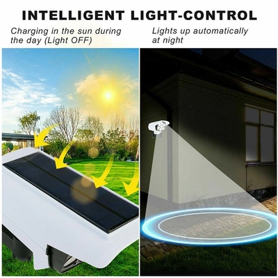 2 em 1 lâmpada de parede solar exterior leve solar do sensor de movimento da câmera do manequim da segurança impermeável