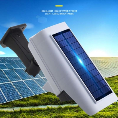 2 em 1 lâmpada de parede solar exterior leve solar do sensor de movimento da câmera do manequim da segurança impermeável