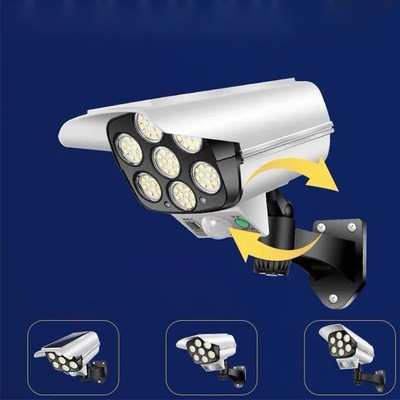 2 em 1 lâmpada de parede solar exterior leve solar do sensor de movimento da câmera do manequim da segurança impermeável