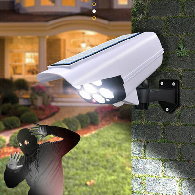 2 em 1 lâmpada de parede solar exterior leve solar do sensor de movimento da câmera do manequim da segurança impermeável