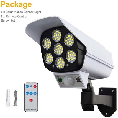 2 em 1 lâmpada de parede solar exterior leve solar do sensor de movimento da câmera do manequim da segurança impermeável