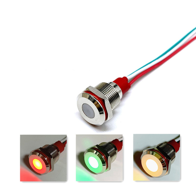 A cor do RGB três conduziu os conectores impermeáveis 12-24V de Lamp With Cable do piloto do sinal da luz indicadora