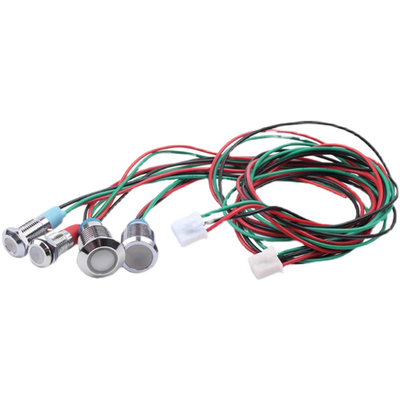 A cor do RGB três conduziu os conectores impermeáveis 12-24V de Lamp With Cable do piloto do sinal da luz indicadora