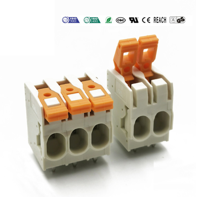 empurrar duplo da fileira do passo de 7.5mm a mola que frisa os blocos de terminais 27A 300V do PWB