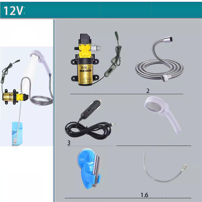 Kit de torneira de mão com bomba de sifão elétrica 12V 36W para banheiro ao ar livre, conjunto de chuveiro para acampamento