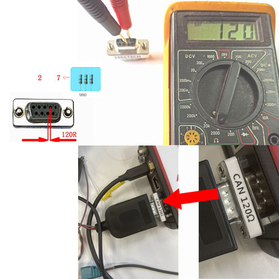 Adaptador de interfaces DB9 para CAN Bus com Pin-2 Pin-7 Resistência de 120 Ohm para análise de diagnóstico do veículo