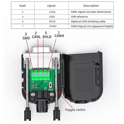 Mulher DB9 para CAN Bus Interface Adaptador 4-Pin terminais de parafuso com 120 ohm Resistor
