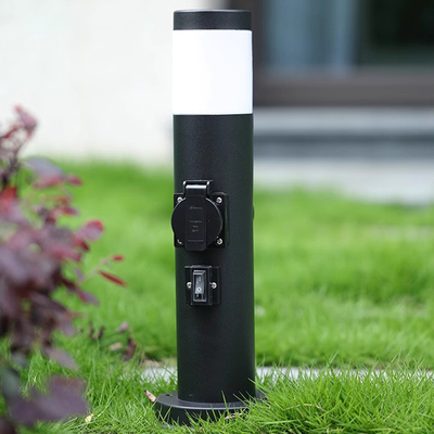 Conexões elétricas de aço inoxidável preto Saída de energia de jardim exterior LED Post Light Yard Stake