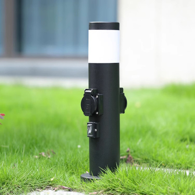 Conexões elétricas de aço inoxidável preto Saída de energia de jardim exterior LED Post Light Yard Stake