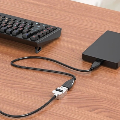 Caixa de metal USB Jack masculino ou feminino para blocos terminais de parafuso de 5 pinos Adaptador de conector