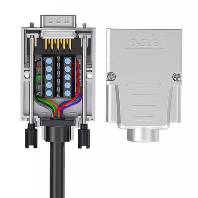 Caixa de metal DB9 D Sub 9 Pin RS232 Conectores de porta serial para blocos terminais Adaptador até 10A
