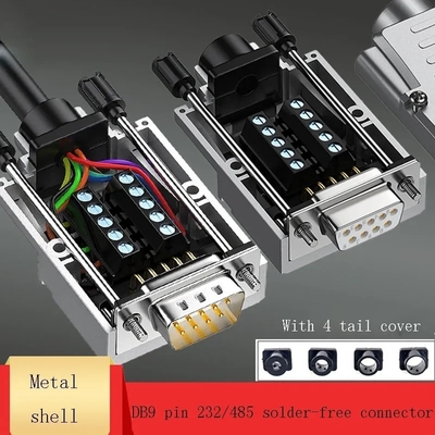 Caixa de metal DB9 D Sub 9 Pin RS232 Conectores de porta serial para blocos terminais Adaptador até 10A