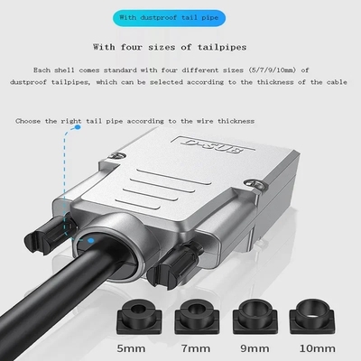 Caixa de metal DB9 D Sub 9 Pin RS232 Conectores de porta serial para blocos terminais Adaptador até 10A