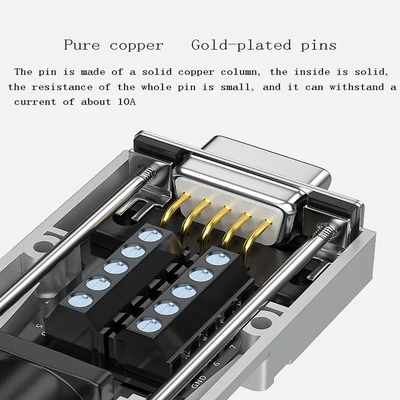 Caixa de metal DB9 D Sub 9 Pin RS232 Conectores de porta serial para blocos terminais Adaptador até 10A