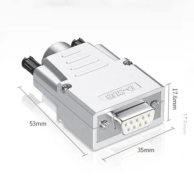 Caixa de metal DB9 D Sub 9 Pin RS232 Conectores de porta serial para blocos terminais Adaptador até 10A