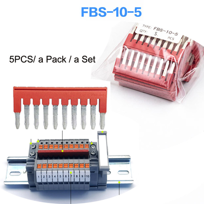 PTV 2.5 Side Entry Push-in Connection Spring Clamp DIN Rail Terminal Blocks Kit Conjunto 24A 800V