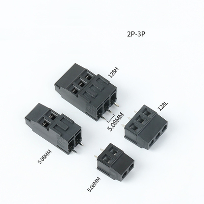 5.08mm / 0.2" Pitch PCB conectores de parafuso preto blocos terminais 2P 3P combinação dupla linha