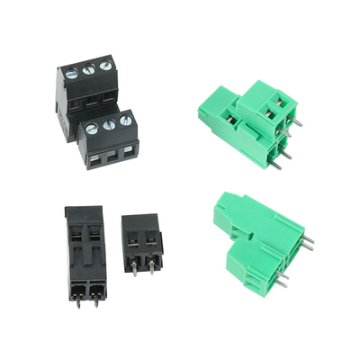 5.08mm / 0.2" Pitch PCB conectores de parafuso preto blocos terminais 2P 3P combinação dupla linha