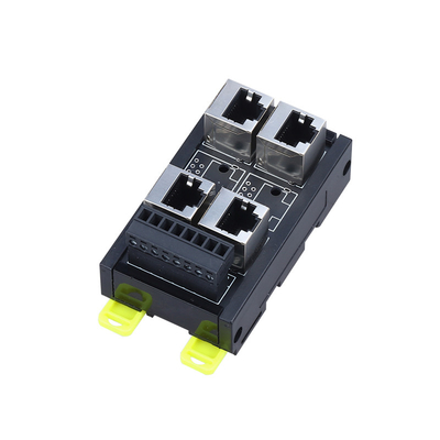 RJ45 preto Jack feminino 8P8C 6 Port Hub para 8 pin de parafuso Adaptador de bloco terminal para aplicação de servo