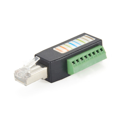 RJ45 Conector masculino para conectores de terminais de parafuso de 8 pines Adaptador para dispositivos de registrador de dados Campbell