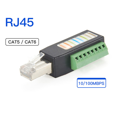 RJ45 Conector masculino para conectores de terminais de parafuso de 8 pines Adaptador para dispositivos de registrador de dados Campbell