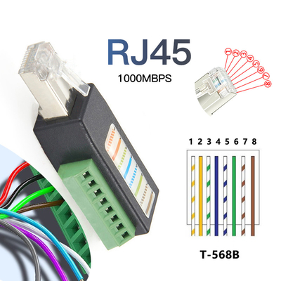 RJ45 Conector masculino para conectores de terminais de parafuso de 8 pines Adaptador para dispositivos de registrador de dados Campbell