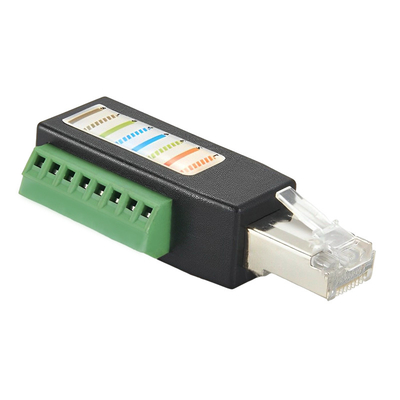 RJ45 Conector masculino para conectores de terminais de parafuso de 8 pines Adaptador para dispositivos de registrador de dados Campbell