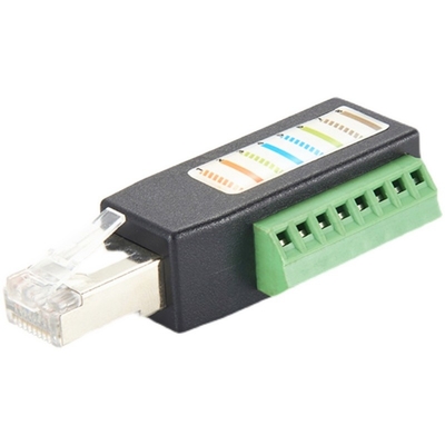 RJ45 Conector masculino para conectores de terminais de parafuso de 8 pines Adaptador para dispositivos de registrador de dados Campbell