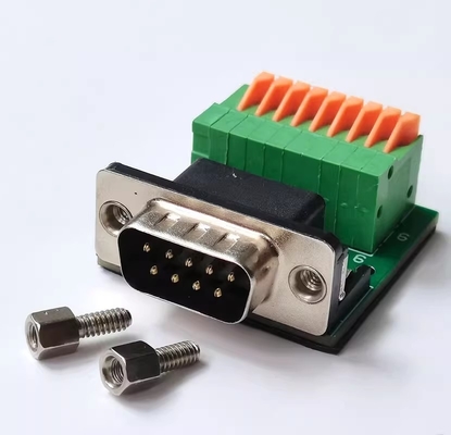 Adaptador de série de Pin Female Male RS232 do sub 9 de DB9 D para parafusar a placa da fuga dos blocos de terminais sem tampa