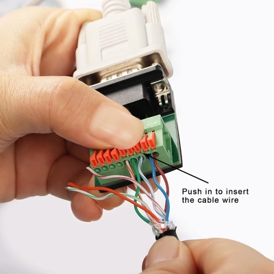 Adaptador de série de Pin Female Male RS232 do sub 9 de DB9 D para parafusar a placa da fuga dos blocos de terminais sem tampa