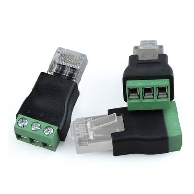 RJ45 Homem para RS485 3 Pins Parafusos Adaptador Terminal Conector Splitter