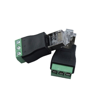 RJ45 Homem para RS485 3 Pins Parafusos Adaptador Terminal Conector Splitter