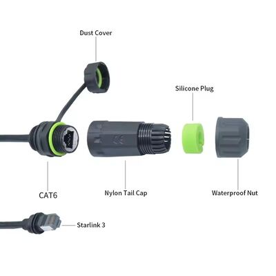 Adaptador Starlink Ethernet de 250 mm Gen 3 Mini, cabo de extensão Starlink para acoplador RJ45
