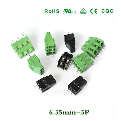 6.35mm/0,25&quot; pino Jointable do pino 3 do conector 2 do bloco de terminais do parafuso do PWB