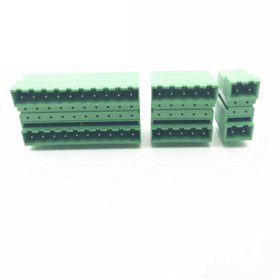 os blocos de terminais Pluggable do parafuso do PWB da fileira dobro do passo de 5.08mm obstruem + ângulo Pin Header