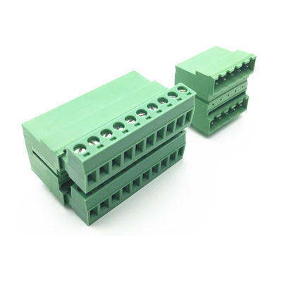 os blocos de terminais Pluggable do parafuso do PWB da fileira dobro do passo de 5.08mm obstruem + ângulo Pin Header