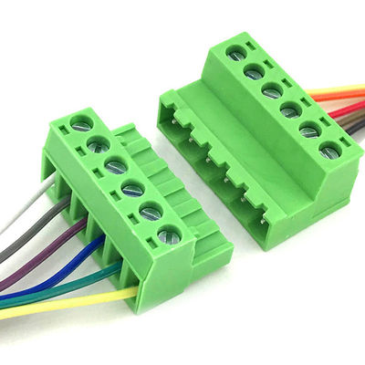 blocos de terminais Pluggable do parafuso do PWB do passo de 5.08mm que entram a tomada do soquete