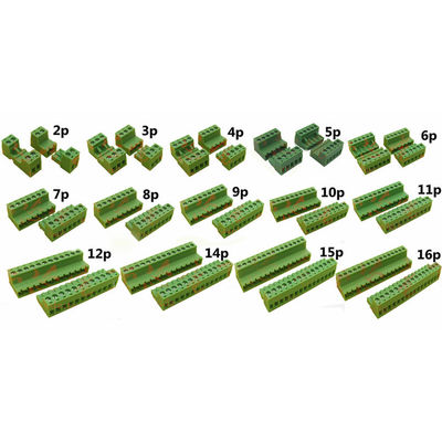 blocos de terminais Pluggable do parafuso do PWB do passo de 5.08mm que entram a tomada do soquete