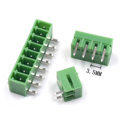 os blocos de terminais Pluggable do parafuso do PWB do passo de 3.5mm obstruem + ângulo direito ou soquete reto