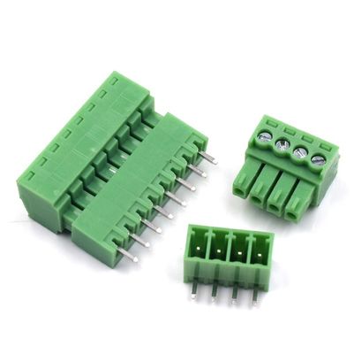 os blocos de terminais Pluggable do parafuso do PWB do passo de 3.5mm obstruem + ângulo direito ou soquete reto