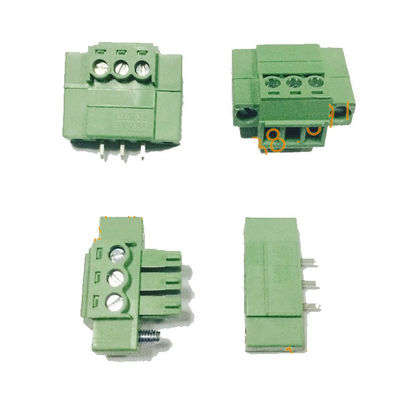 os blocos de terminais do parafuso do PWB do passo de 3.81mm obstruem + ângulo reto Pin Header com flange