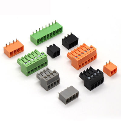 os blocos de terminais Pluggable do parafuso do PWB do passo de 3.81mm ou de 3.50mm obstruem + Pin Header Blue Color