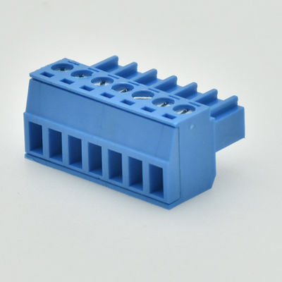 os blocos de terminais Pluggable do parafuso do PWB do passo de 3.81mm ou de 3.50mm obstruem + Pin Header Blue Color