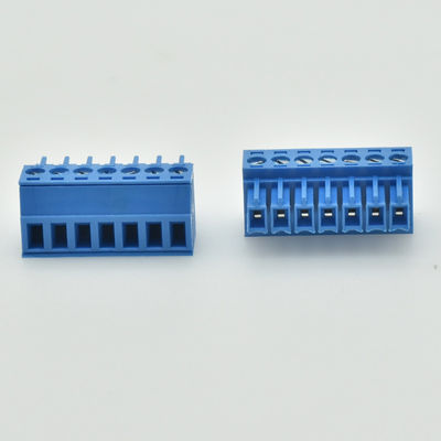 os blocos de terminais Pluggable do parafuso do PWB do passo de 3.81mm ou de 3.50mm obstruem + Pin Header Blue Color