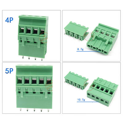 os blocos de terminais do parafuso do PWB do passo de 5.08mm obstruem Pin Header Horizontal Wiring Entry reto