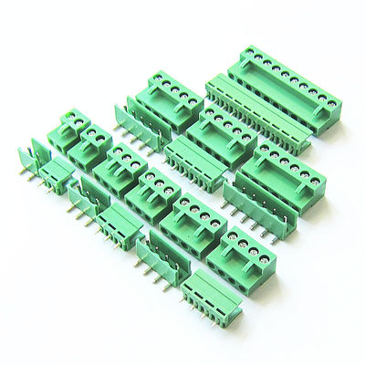 os blocos de terminais Pluggable do parafuso do PWB do passo de 3.96mm obstruem + Pin Header Socket Green HT3.96