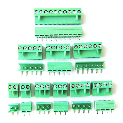 os blocos de terminais Pluggable do parafuso do PWB do passo de 3.96mm obstruem + Pin Header Socket Green HT3.96