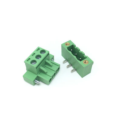 os blocos de terminais de encaixe do parafuso do PWB do passo de 5.08mm obstruem Pin Header reto com flange