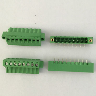 os blocos de terminais de encaixe do parafuso do PWB do passo de 5.08mm obstruem o ângulo direito Pin Header com flange
